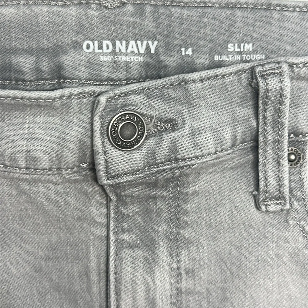 Old Navy Gray Slim Distressed Jeans – Boys Size 14
